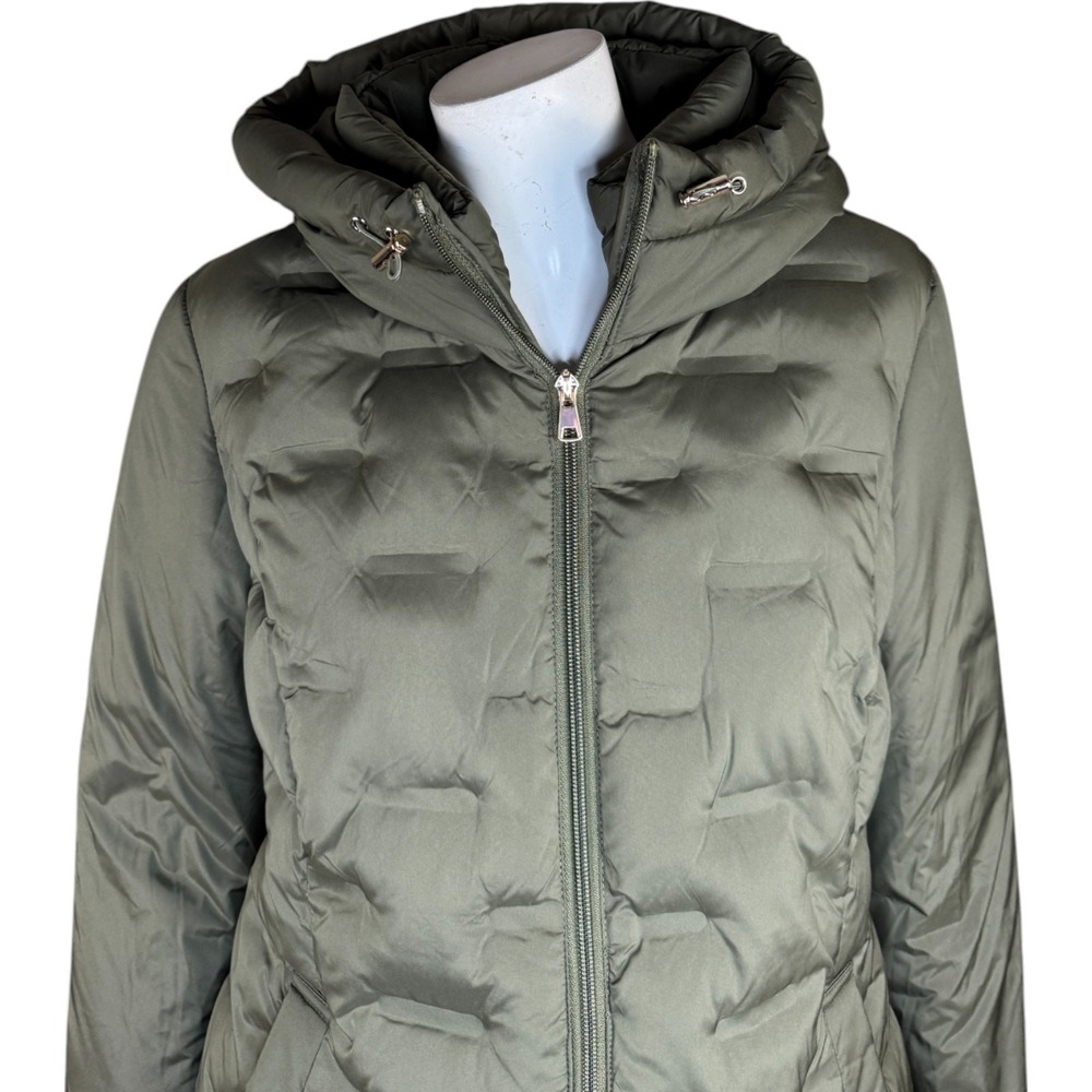 Susan Graver Heat Press Mixed Media Jacket with Hood Olive X-Small NWT - Picture 3 of 15